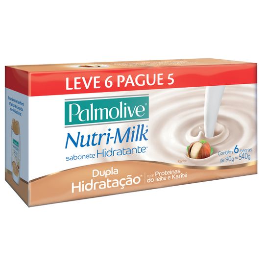 Sabonete Palmolive Nutri-Milk Dupla Hidratação Barra 90g Leve 6 Pague 5