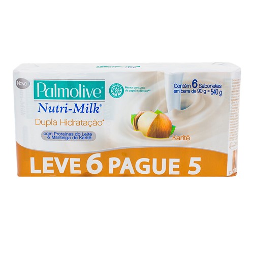Sabonete Palmolive Nutri-Milk Dupla Hidratação Leve 6 Pague 5 com 90g Cada