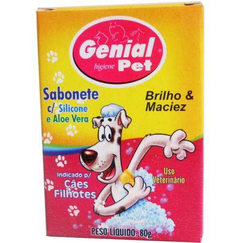 Sabonete para Cães Filhotes Genial Pet com Silicone e Aloe Vera - 80g