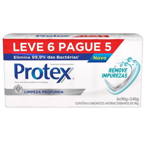 Sabonete Protex Antibacteriano Limpeza Profunda 90g Leve 6 Pague 5