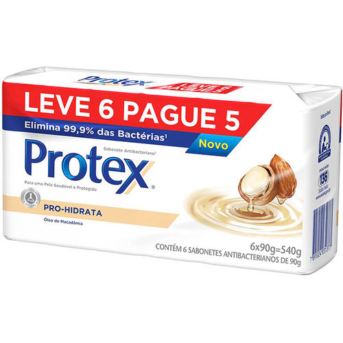 Sabonete Protex Antibacteriano Pro-hidrata 90g Leve 6 Pague 5
