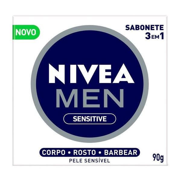 Sabonete Sensitive 3 em 1 - Nivea For Men - 90g