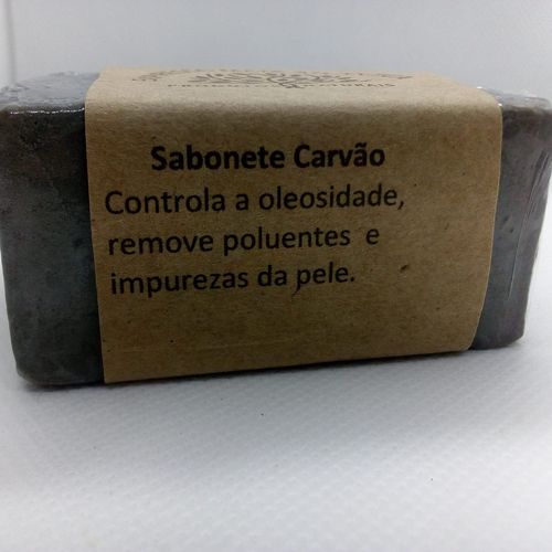 Sabonete Vegano de Carvão e Argila Branca. Natural, Artesanal e Orgânico. 125g