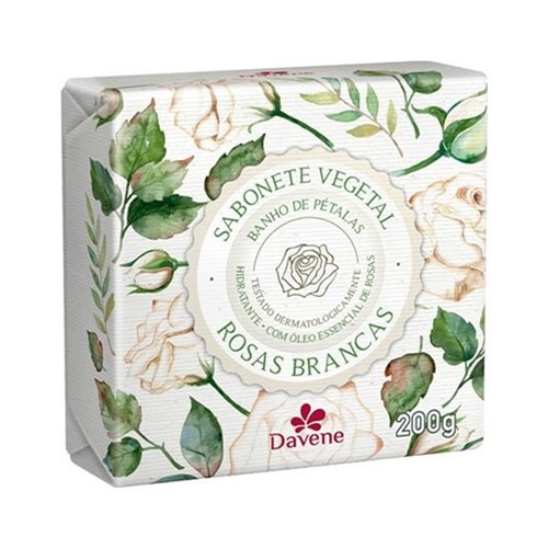 Sabonete Vegetal Davene Rosas Brancas 200g
