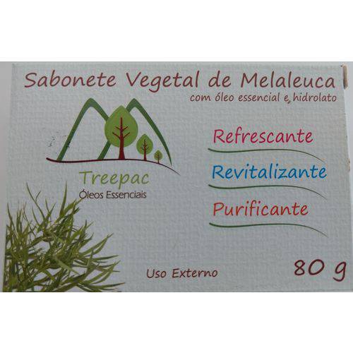Sabonete Vegetal de Melaleuca com Óleo Essencial e Hidrolato - 80g