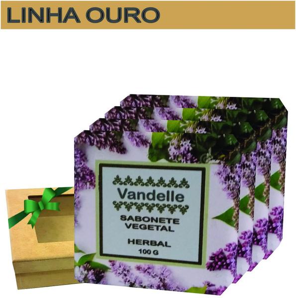 Sabonete Vegetal Natural em Barra Vandelle- Linha Ouro- Caixa C/4 Un - Cod:875