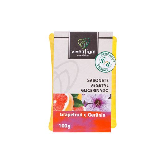 Sabonete Vegetal Natural Glicerinado Grapefruit e Gerânio 100g – Viventium
