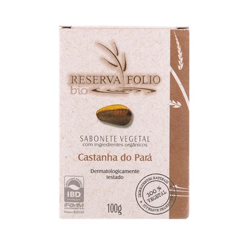 Sabonete Vegetal Orgânico Castanha do Pará 100G ¿ Reserva Folio