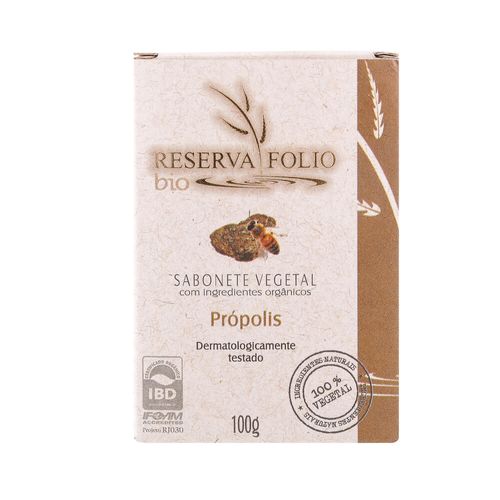 Sabonete Vegetal Orgânico Própolis 100g – Reserva Folio