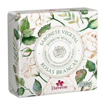 Sabonete Vegetal Rosas Branca 200g – Davene