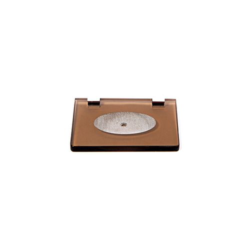 Saboneteira em Vidro Bronze Lapidado - Aquabox - 14cmx9cmx10mm.