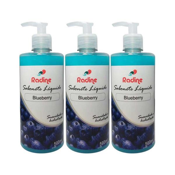 3 Sabonetes Líquido Blueberry 500ml Cada Radine