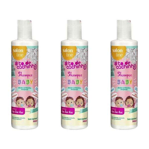 Salon Line Baby Shampoo Infantil Todos Cabelos 300ml (Kit C/03)