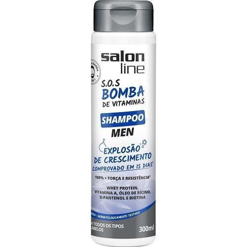 Salon Line Bomba Homem Shampoo 300ml (kit C/06)
