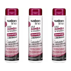 Salon Line Bomba Liberado Shampoo 300ml - Kit com 03