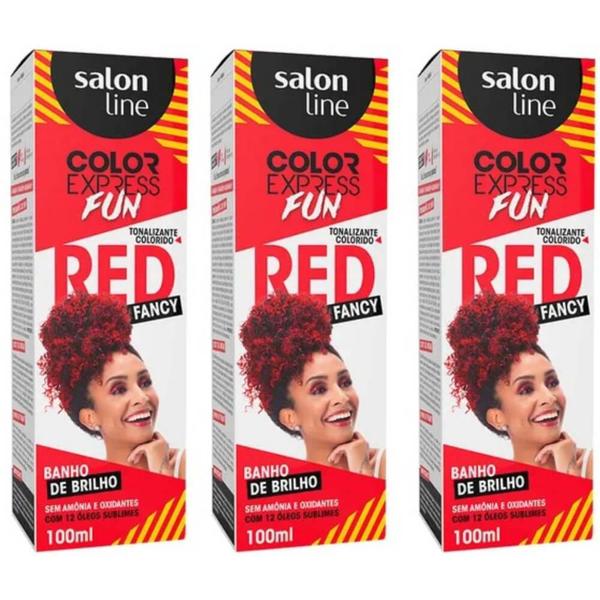 Salon Line Color Express Fun Fancy Red Tonalizante 100g (Kit C/03)