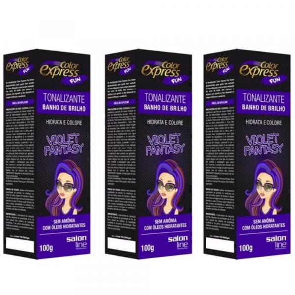 Salon Line Color Express Fun Violet Fantasy Tonalizante 100g (Kit C/03)