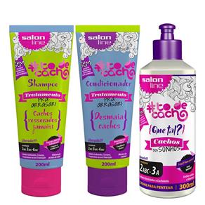Salon Line Kit Arrasar Shampoo Condicionador e Creme para Pentear Cachos dos Sonhos #todecacho