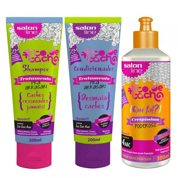 Salon Line Kit Arrasar Shampoo Condicionador e Creme para Pentear Crespíssimo Podero Todecacho
