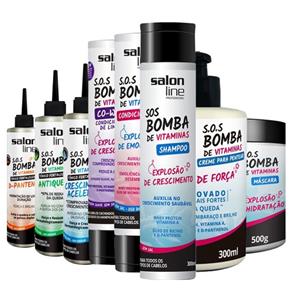Salon Line Kit de Crescimento S.O.S Bomba de Vitaminas Completo (8 Produtos)