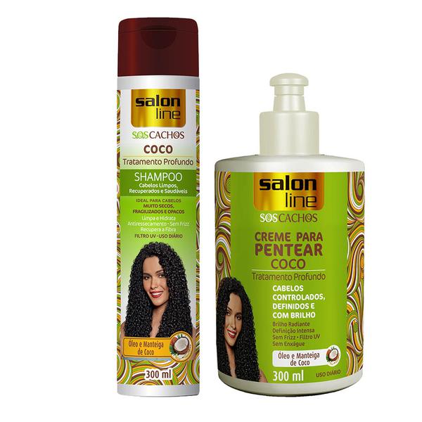 Salon Line - Kit Shampoo e Creme de Pentear S.O.S Cachos Coco - 2X300ml