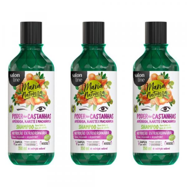 Salon Line Maria Natureza Poder das Castanhas Shampoo 350ml (Kit C/03)