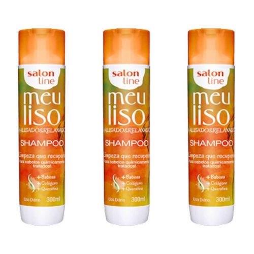 Salon Line Meu Liso Alisado/relaxado Shampoo 300ml (kit C/03)