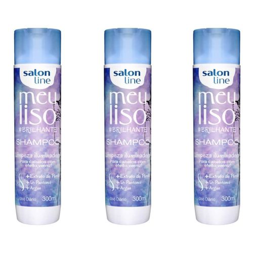 Salon Line Meu Liso Brilhante Shampoo 300ml (kit C/03)