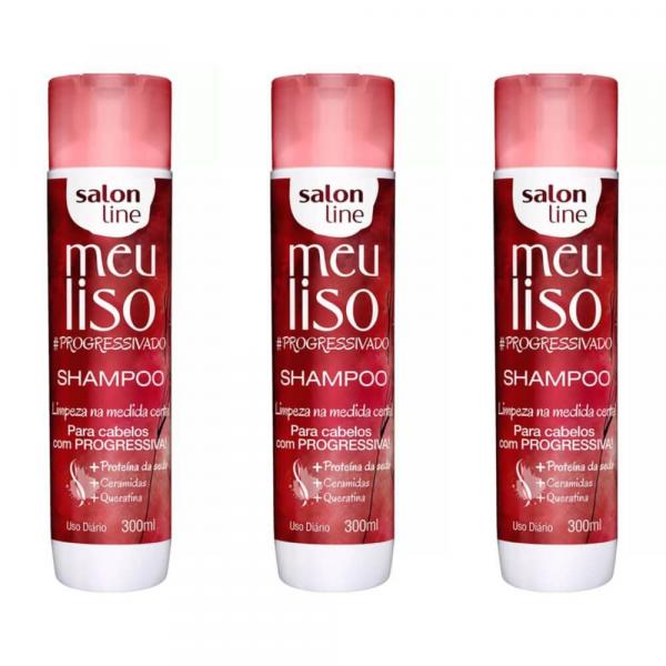Salon Line Meu Liso Progressivado Shampoo 300ml (kit C/03)