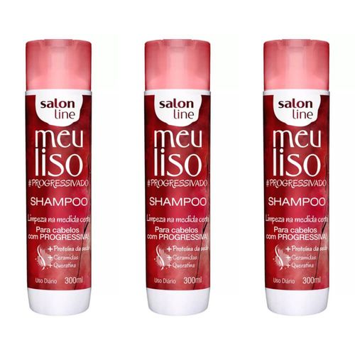 Salon Line Meu Liso Progressivado Shampoo 300ml (kit C/03)