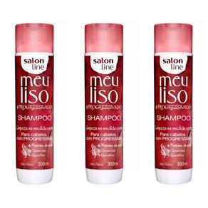 Salon Line Meu Liso Progressivado Shampoo 300ml - Kit com 03