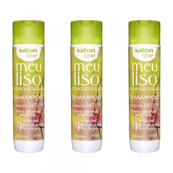 Salon Line Meu Liso S/ Oleosidade Mistos Shampoo 300ml (Kit C/03)