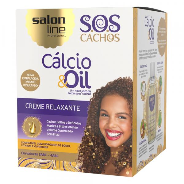 Salon Line S.O.S Cachos Cálcio Oil Kit - Creme Relaxante + Óleo Hidratante