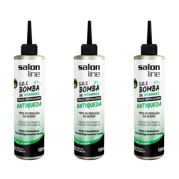 Salon Line Sos Bomba Antiqueda Tônico Fortalecedor 100ml (Kit C/03)