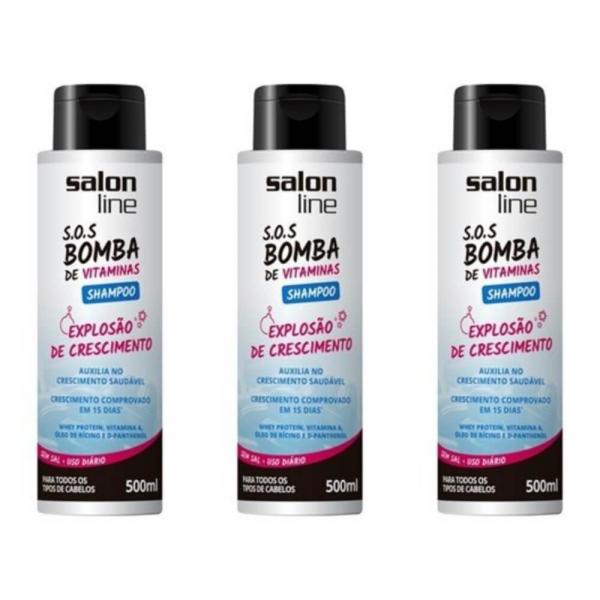 Salon Line Sos Bomba de Vitaminas Shampoo 500ml (Kit C/03)