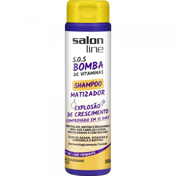Salon Line Sos Bomba Shampoo Matizador Cabelos Normais a Secos 300ml