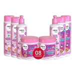 Salon Line Sos Cachos Kids Infantil Kit 02 Shampoo + 02 cond + 02 Ativador + 02 Mascara