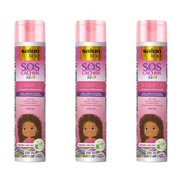 Salon Line Sos Cachos Kids Shampoo 300ml (Kit C/03)
