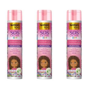 Salon Line Sos Cachos Kids Shampoo 300ml - Kit com 03