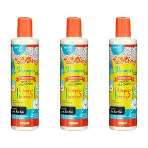 Salon Line Tôdecacho Kids Shampoo 300ml - Kit com 03