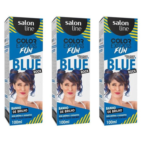Salon Line Tonalizante Color Express Fun Blue Rock (Kit C/03)