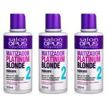 Salon Opus Matizador Platinum Blond Máscara 200ml (kit C/03)