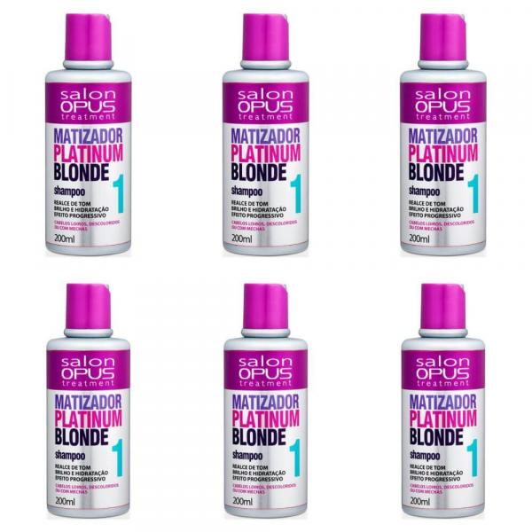 Salon Opus Matizador Platinum Blond Shampoo 200ml (Kit C/06) - Salon Line
