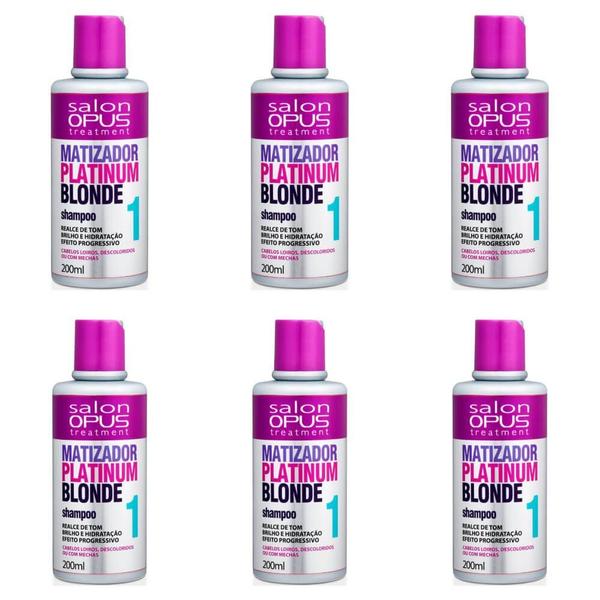 Salon Opus Matizador Platinum Blond Shampoo 200ml (Kit C/06) - Salon Line