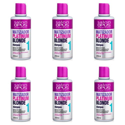 Salon Opus Matizador Platinum Blond Shampoo 200ml (kit C/06)