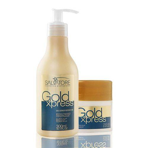 Salvatore Kit Gold Xpress Shampoo 300ml + Máscara 250g