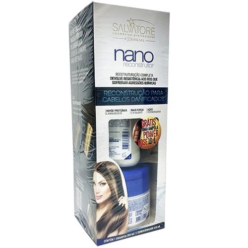 Salvatore Nano Reconstrutor Shampoo+cond+ampola Tutto In Uno