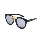 Samjune luxe en plastique grande abeille pilote lunettes de soleil miroir lentilles UV400 rétro hommes femmes nuances