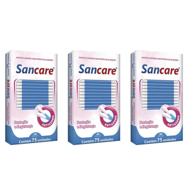 Sanfarma Sancare Hastes Flexíveis C/75 (Kit C/03)