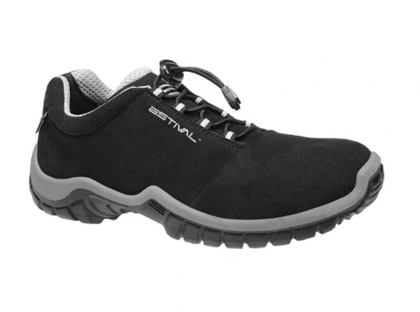 Sapato Ocupacional EN1002 1S2 em Microfibra Cor Preto e Cinza Estival CA 28140